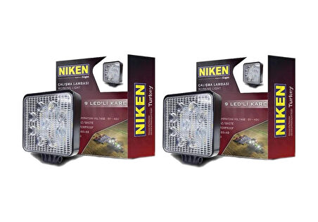 Niken 9 Led Kare Off Road Sis Farı Çalışma Lambası 2 Adet 12-24V