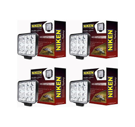 Niken 16 Led Kare Off Road Sis Farı Çalışma Lambası 4 Adet 12-24V (532217759)