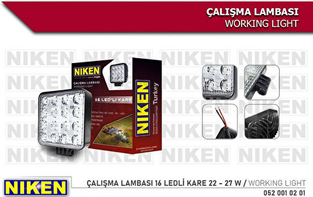 Niken 16 Led Kare Off Road Sis Farı Çalışma Lambası 4 Adet 12-24V (532217759)