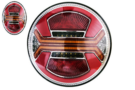 2 Adet Hamburger Neon Yuvarlak Stop Lambası 4 Fonksyonlu 12volt 