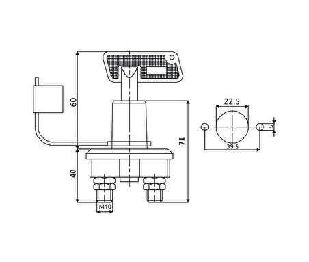 Akü Devre Kesicisi Isıya Dayanıklı Elektrik Anahtar Şalter 100a 