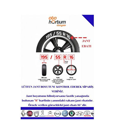 ✔ Tofaş Uyumlu Kartal S 14" Jant Kapağı Takımı (4 Adet) 85011222 Jkt005