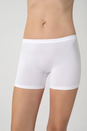 Kadın Beyaz Modal Boxer Rahat Esnek Dikişsiz Boxer Külot - 1006