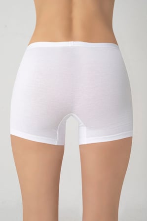 Kadın Beyaz Modal Boxer Rahat Esnek Dikişsiz Boxer Külot - 1006