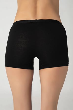 Kadın Siyah Modal Boxer Rahat Esnek Dikişsiz Boxer Külot - 1006