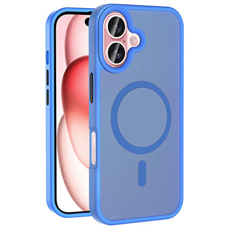 iPhone 16 Plus Kılıf Mat Arka Yüzey Wireless Şarj Özellikli Sio Kapak