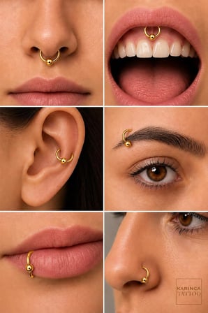 Klasik Halka Piercing Tragus Dudak Septum Kaş Smiley Nostril Daith Conch Helix BCR Hoop Piercing