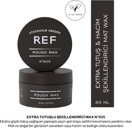 Rough Wax N°505 85 ML - Güçlü Tutuş Sağlayan Mat Şekillendirici Saç Macunu