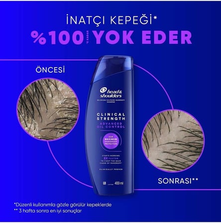 Clinical Strength Advanced Oil Control Yağ Dengeleyici Şampuan 400 Ml X2 Adet