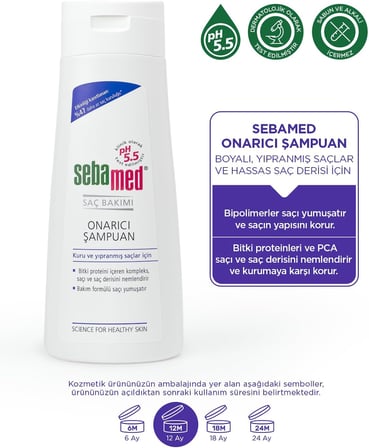 Kuru ve Yıpranmış Saçlar İçin Nemlendirici Etkili Onarım Şampuanı 200 ml