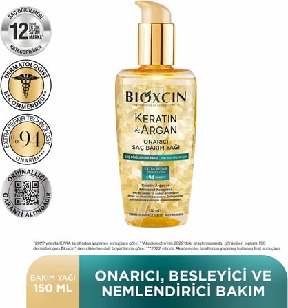 Keratin & Argan Onarıcı Saç Bakım Yağı 150 Ml - Yıpranmış Ve Hasar Görmüş Saçlar 2li paket