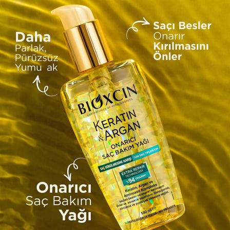 Keratin & Argan Onarıcı Saç Bakım Yağı 150 Ml - Yıpranmış Ve Hasar Görmüş Saçlar 2li paket