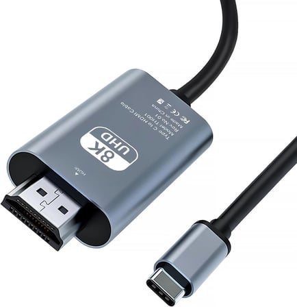 HDMI Çevirici USB C 8K 60Hz, 200cm USB C HDMI Adaptör Tip C Uyumlu Thunderbolt Type-C to hdmi 2 Metre Kablo Uzunluğu ZR1120