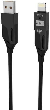 iPhone ile Uyumlu 4'ü 1 Arada Type-C ve USB-A 65W Akordiyonlu Şarj Kablosu