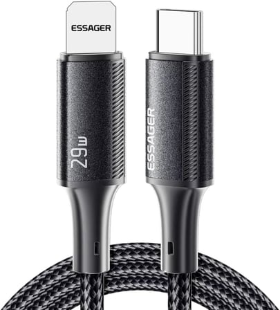 29W USB-C to Lightning Hızlı Şarj ve Data Kablosu 1 Metre iPhone Uyumlu 480Mbps Örgülü