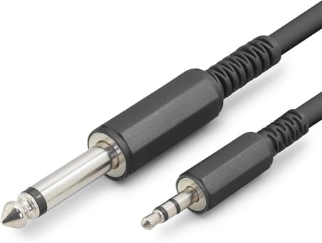 3.5 mm to 6.35 mm Stereo Jack Ses Kablosu 5 Metre - Telefon, PC ve Tablet için Amfi, Mikser, Ses Kartı ve Enstrüman Uyumlu Male to Male Kablo - Siyah
