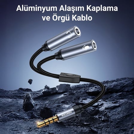 Hi-Fi TRRS Mikrofon ve Kulaklık Birleştirici 3.5mm Y Jack Kablo