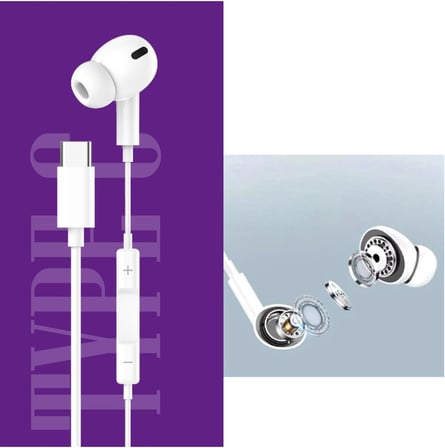Type-C Silikonlu Kablolu Kulaklık iPhone 17/17 Pro / 17 Pro Max Uyumlu Beyaz, 234GNXV131
