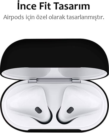 Apple Airpods 1.Nesil 2.Nesil İle Uyumlu Silikon Kılıf (Kırmızı)