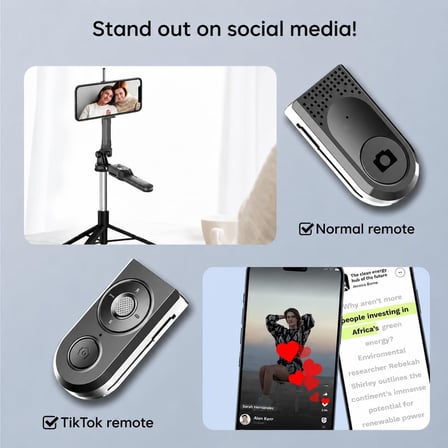 Bluetooth Selfie Çubuğu ve Tripod, 360° Dönebilen Telefon Tutucu, Uzaktan Kumandalı, Maksimum 175cm, Katlanabilir Vlog Canlı Yayın Fotoğraf Video Çekim Standı | K28P
