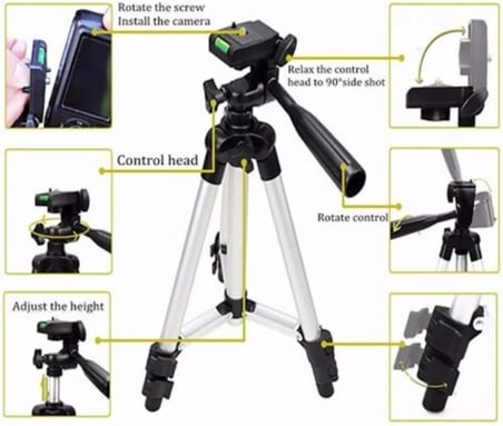 Dk-3888 Kumandalı Telefon Ve Kamera Tutucu Tripod Tripot 100 Cm Youtuber Video Büyük