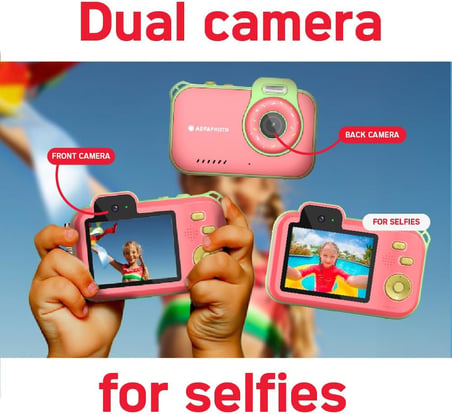 Realikids Cam Waterproof 2 – Çocuk kamerası, su geçirmez, 12 MP, HD video, selfie modu, filtre ve çerçeve, entegre oyunlar, lityum pil – Mavi