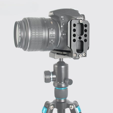 Arca Swiss Uyumlu Alüminyum Alaşım Kamera L Braket, 1/4 Ayarlanabilir Tripod Aparatı, Dikey Yatay Çekim, Nikon Canon Sony Fujifilm ile Uyumlu Profesyonel Stüdyo Kamera Aksesuarı, H22, Siyah