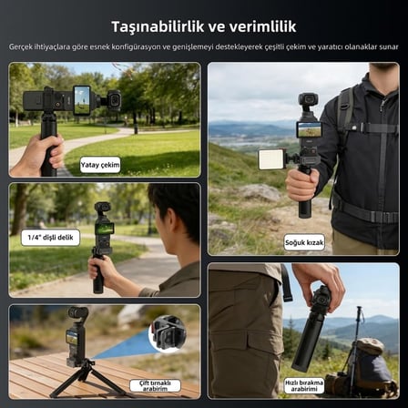 DJI Osmo Pocket 3/4 ile Uyumlu Alüminyum Genişletme Çerçevesi FRM