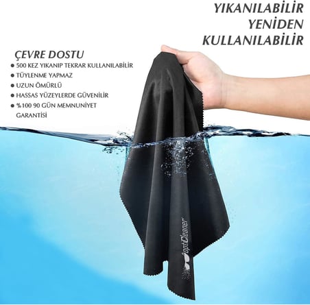 OptiCleaner 13’lü Mikrofiber Temizlik Bezi – Kamera Lens, Gözlük, Telefon, Tablet, Laptop ve TV Ekranları İçin, Çizmez ve İz Bırakmaz