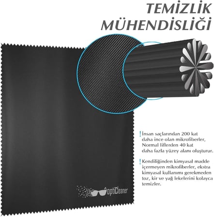 OptiCleaner 13’lü Mikrofiber Temizlik Bezi – Kamera Lens, Gözlük, Telefon, Tablet, Laptop ve TV Ekranları İçin, Çizmez ve İz Bırakmaz