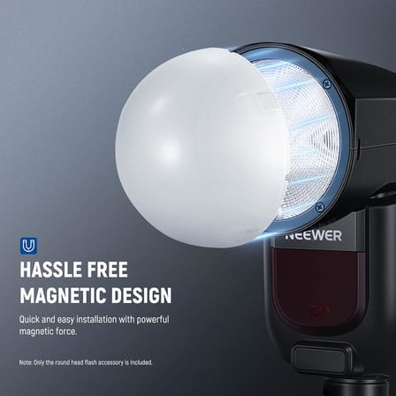 Manyetik Dome Difüzör Yuvarlak Kafa Speedlite Flaş için, Manyetik Bağlı Flaş Dome Işık Değiştirici Z2 Z1 Speedlite için, M12
