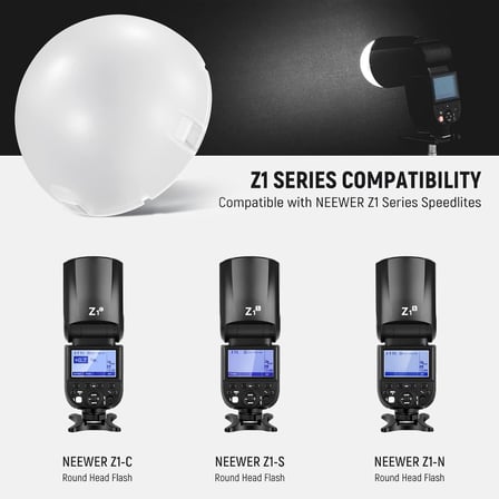 Manyetik Dome Difüzör Yuvarlak Kafa Speedlite Flaş için, Manyetik Bağlı Flaş Dome Işık Değiştirici Z2 Z1 Speedlite için, M12
