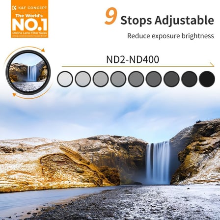 K & F Concept® 52 mm Slim HD Nötr yoğunluk Nötr yoğunluk çok kez ayarlanabilir kesici değişken ND Filter ayarlanabilir ND2 – ND400 kamera filtre 52MM SKU0124