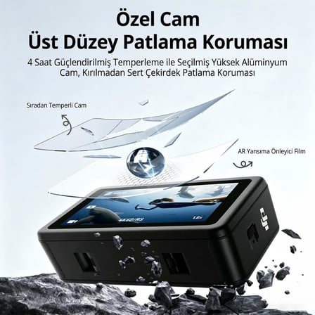 DJI Osmo Action 6 ile Uyumlu Temperli Cam Koruyucu