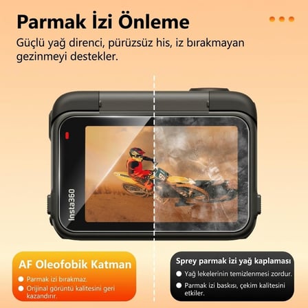 Insta360 Ace Pro 2 ile Uyumlu Temperli Cam Koruyucu