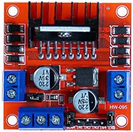 L298N Voltaj Regulatörlü Çift Motor Sürücü Kartı(Kırmızı PCB)