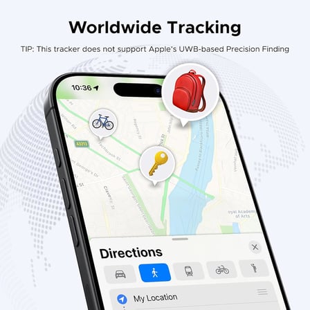 FineTrack, Apple Find My (yalnızca iOS) ile uyumlu, bagaj için Bluetooth izleyici, anahtar bulucu, anahtarlar, valizler, değiştirilebilir pilli pasaportlar için akıllı etiket