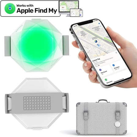 LumenTag Akıllı Takip Cihazı, Apple Find My ile Uyumlu, LED Işıklı, Kedi Ve Köpek Tasması İçin Uygun Kılıflı, Evcil Hayvan ve Çocuk Takibi, CR2032 Pil