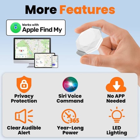 LumenTag Akıllı Takip Cihazı, Apple Find My ile Uyumlu, LED Işıklı, Kedi Ve Köpek Tasması İçin Uygun Kılıflı, Evcil Hayvan ve Çocuk Takibi, CR2032 Pil