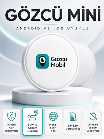 Gözcü Mobil Ios Android Uyumlu Airtag 10/30 Ay Batarya Ömrü Anlık Geçmişe Dönük Konum Gps Araç Motor Çocuk Akıllı Takip Cihazı (Mini)