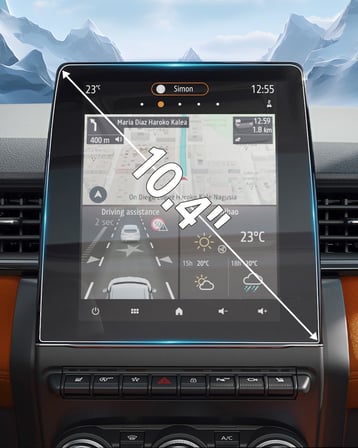 Renault Captur ile Uyumlu 2024 2025 2026 Model 10.4 inç Multimedya Navigasyon 9H Nano Ekran Koruyucu