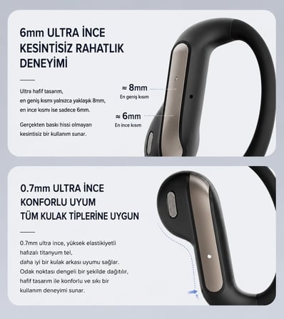 AI Çeviri Kulaklığı, 164 Dil Anlık Çeviri, Bluetooth 5.4 Açık Kulak Kablosuz Kulaklık, ENC Gürültü Azaltma, 20 Saat+ Pil Ömrü, Android ve iPhone Uyumlu (krem)