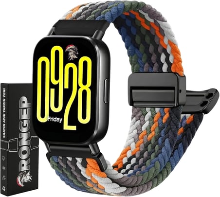 [Örgü Loop] Xiaomi ile Uyumlu 22mm Kordon Redmi Watch 5 Active/Lite/Watch S5/S4/S3/S2/S2 Pro/S1/S1Pro 46mm için Manyetik Toka Terletmeyen Esnek Kumaş Redmi Watch 5 Active Kordonu