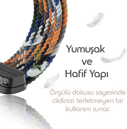 [Örgü Loop] Xiaomi ile Uyumlu 22mm Kordon Redmi Watch 5 Active/Lite/Watch S5/S4/S3/S2/S2 Pro/S1/S1Pro 46mm için Manyetik Toka Terletmeyen Esnek Kumaş Redmi Watch 5 Active Kordonu
