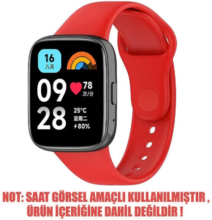 Xiaomi Redmi Watch 3 Active Kordon, Silicone Sport Band (Xiaomi Redmi Watch 3 Active ile Uyumlu Kordon, Akıllı Saat Kayışı)
