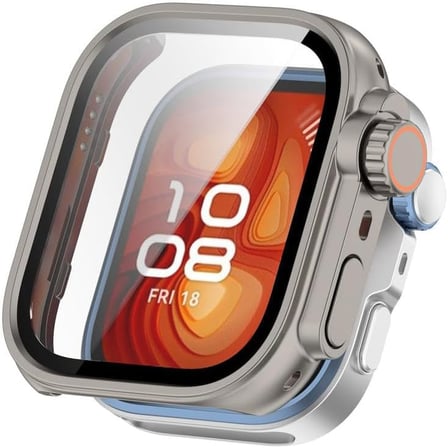 [Change-Case] Huawei Watch Fit 4 Pro için 2’si 1 Arada Sert Polikarbonat Kasa Koruyucu Dokunma ve Netliği Etkilemeyen Darbelere ve Çizilmeye Karşı Fit 4 Pro Ekran Koruyucu Kılıfı (Titanium)