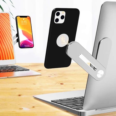 Cep Telefonu için Mıknatıslı Telefon Standı Çoklu Ekran Yan Desteği Ayarlanabilir Telefon Tutacağı Dizüstü Bilgisayar Uzatma Manyetik Telefon Montaj Braketi