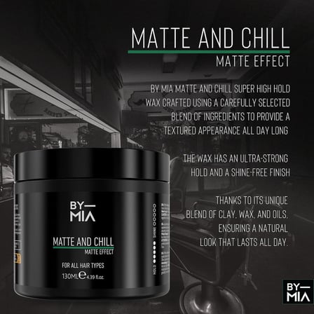 Matte And Chill Ultra Doğal Mat Görünüm | Süper Yüksek Tutuş | Erkekler ve Kadınlar İçin Saç Vaksı 130 ml