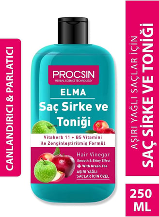 Aşırı Yağlanma Karşıtı Elmalı Saç Sirke ve Toniği 250 ML