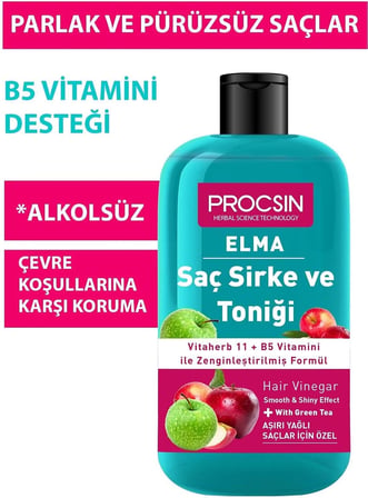Aşırı Yağlanma Karşıtı Elmalı Saç Sirke ve Toniği 250 ML